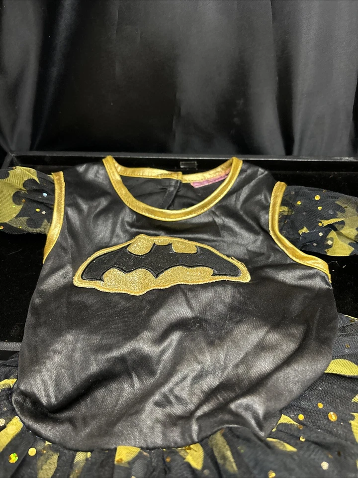 Rubies Size S Batgirl Black Gold Cap Sleeve Costume Dress Childs Halloween Tutu. - Image 4 of 4