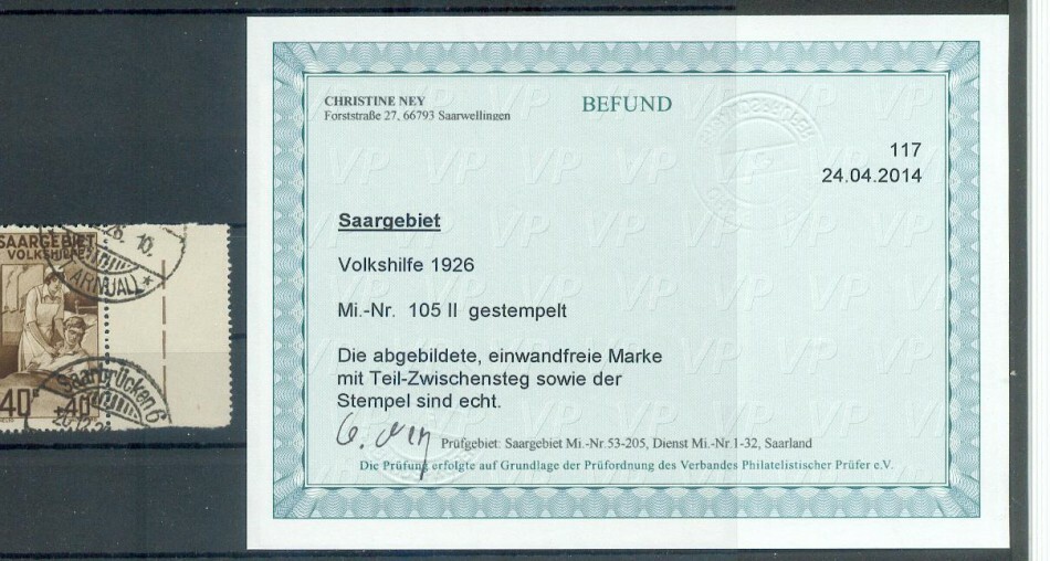 Saar 105II ABART Checked and Certified Report 300EUR (E6418