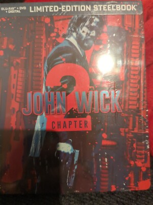 John Wick Chapter 2 Blu-Ray DVD Limited Edition Exclusive Steelbook NEW SEALED 