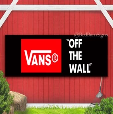Vans Off The Wall Red And Black Banner Sign Garage Workshop Sign