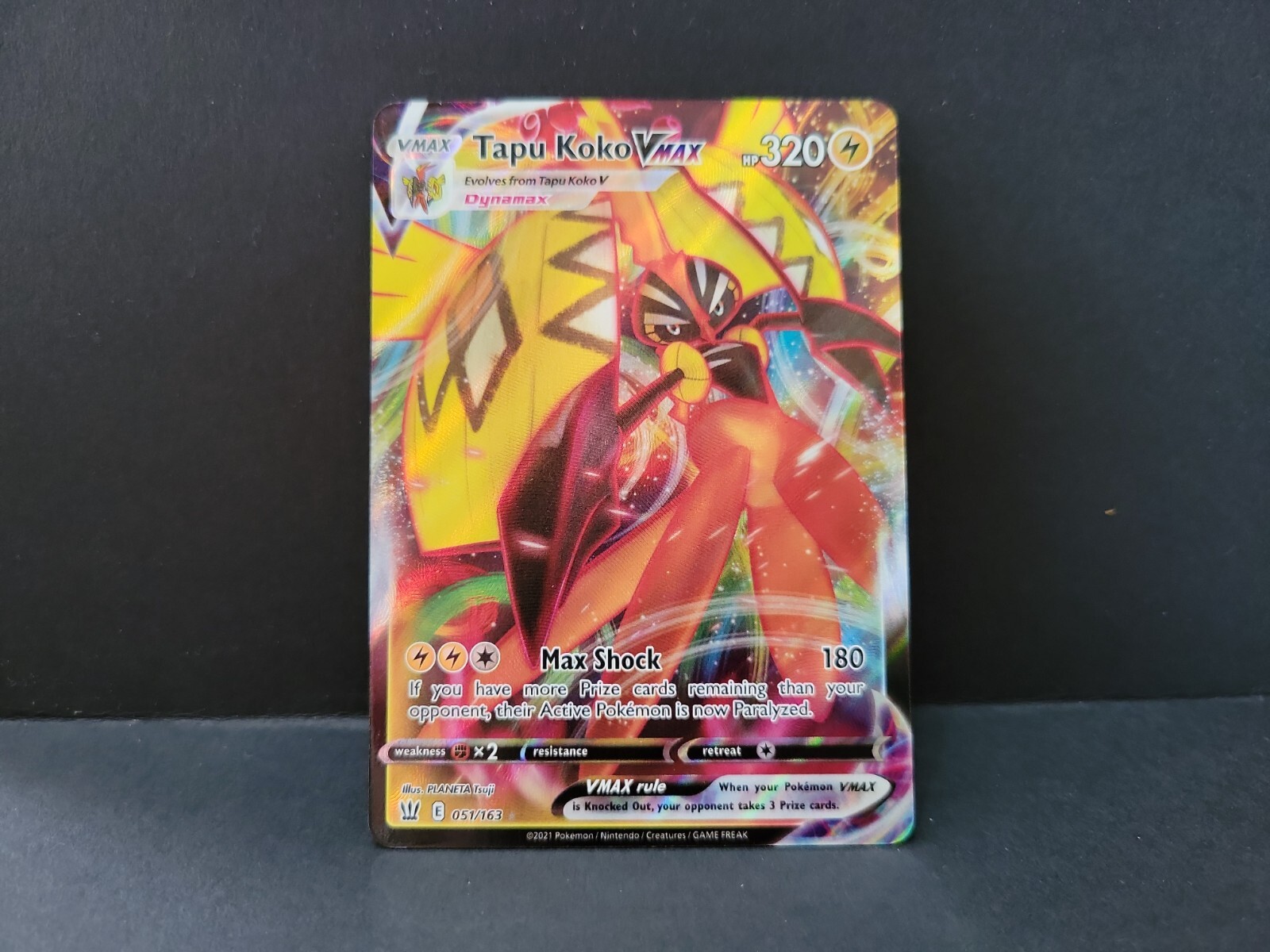 Pokémon Card - Tapu Koko VMAX - 51/163 - NM - Battle Styles