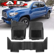 All-Season Floor Mats Liners Front+Rear For 2016-2017 Toyota Tacoma Double A/T