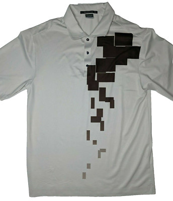 Nike Polo Shirt Tiger Woods Platinum Men's Small Golf SS Stone Performance Logo