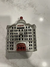Vintage Cast Iron AC Williams Domed Coin Bank Building