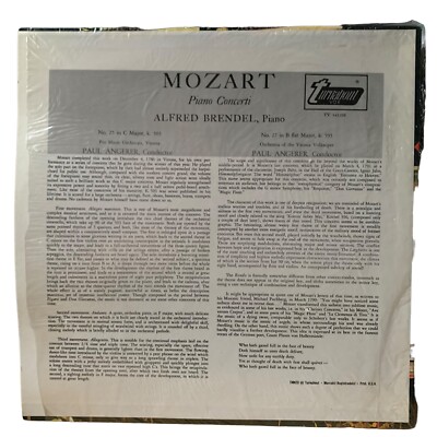 Mozart Piano Concerti Alfred Brendel Vox Turnabout Classical Vinyl