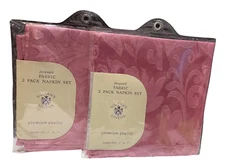 Sultan's Linens Jacquard Fabric 2 Pack Napkin Set Style # C996N Lot Of Two New