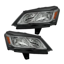 Left&Right Side Headlights For Chevy Traverse 13 14 15-17 Halogen Chrome Housing