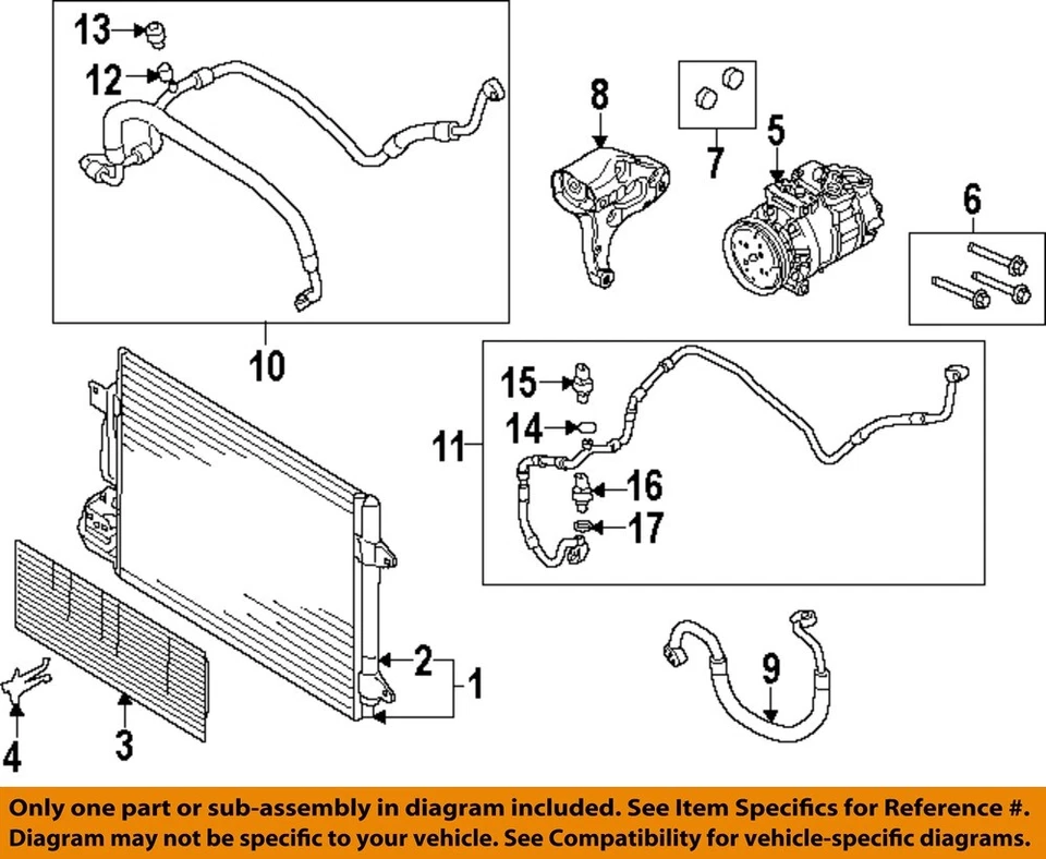 Used A/C Compressor fits: 2016 Volkswagen Passat 2.0L R134A Grade A Foto 3 de 4