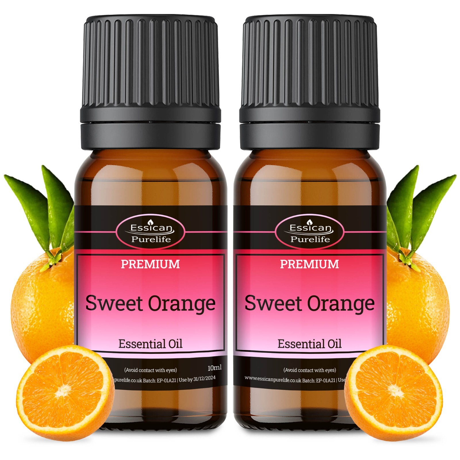 2 X 10ML SWEET ORANGE  essential oil Certified 100% Pure & Natural