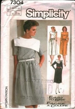 7304 Vintage Simplicity Sewing Pattern Misses Easy to Sew Pullover Dress OOP Sew