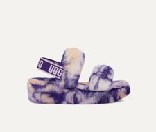 UGG Women's Oh Yeah Fluff Marble Purple Open Slide Platform Slipper