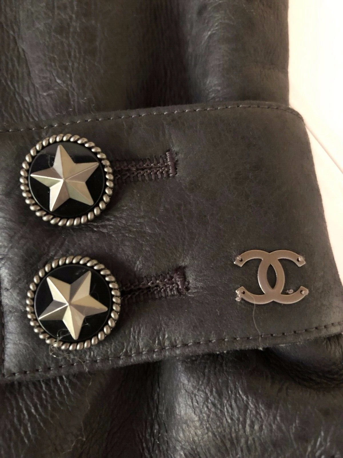 Cappotto Giacca Chanel Vintage 07A NUOVE ETICHETTE Ardesia SHEARLING LANA D'AGNELLO FR40 38 $12K