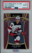 2019 Upper Deck Allure Jack Hughes #110 Pink Diamond Rookie PSA 10