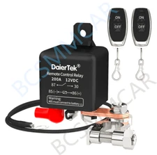 Car Battery Master Kill Switch Disconnect Relay W/Wireless Dual Remote Controls