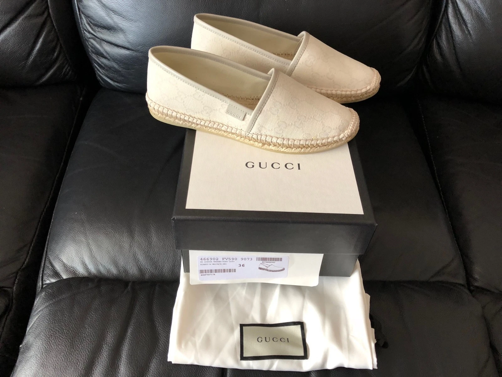 CHAUSSURES FEMMES ESPADRILLES DOUBLE G LOGO GUCCI TAILLES EU 36,5 39 NEUVES