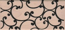Swirl Background 2 3/4 x 5 3/4" Rubber Stamp, Background Stamp, Mixed Media