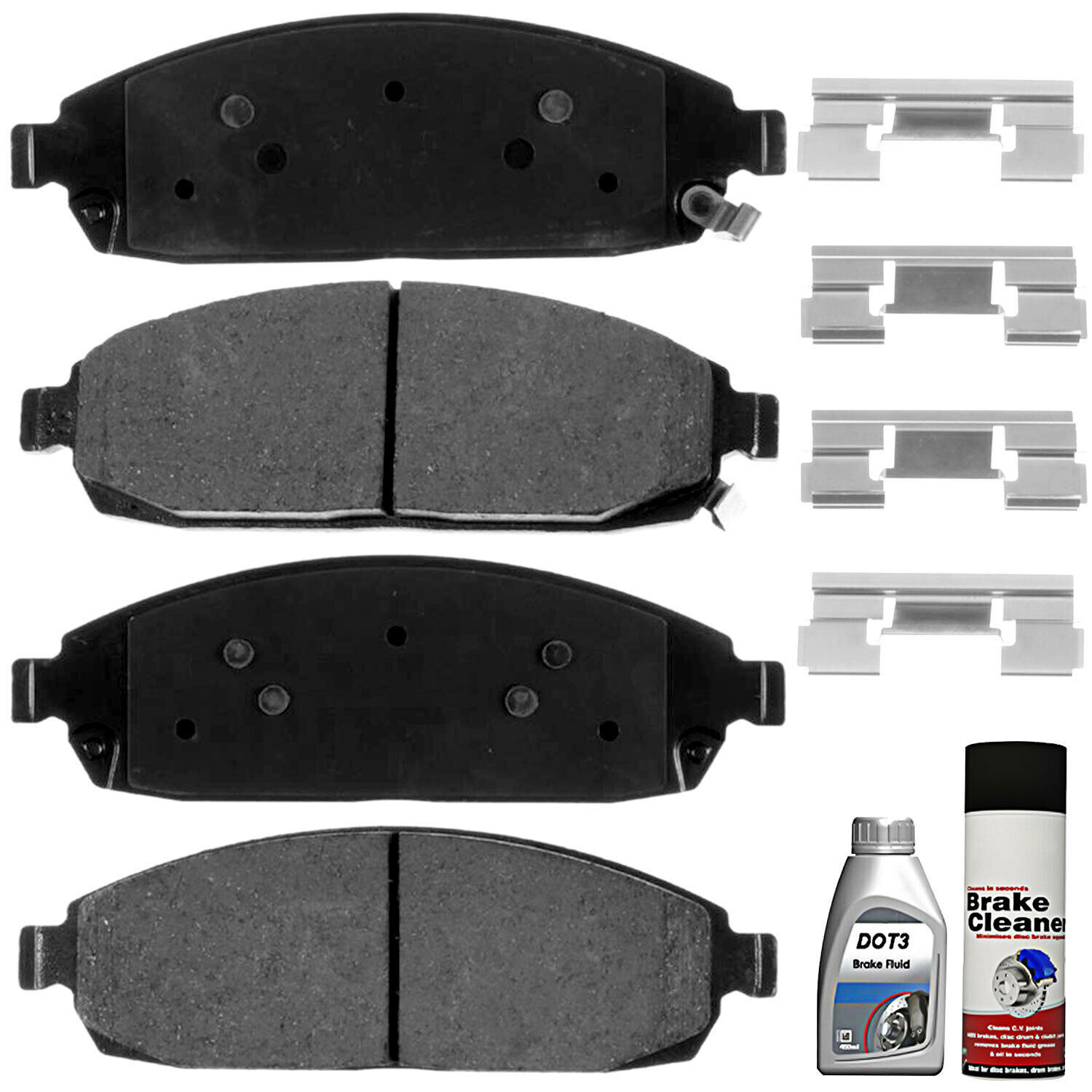 Front Ceramic Brake Pads w/Brake Fluid for Jeep Commander Grand