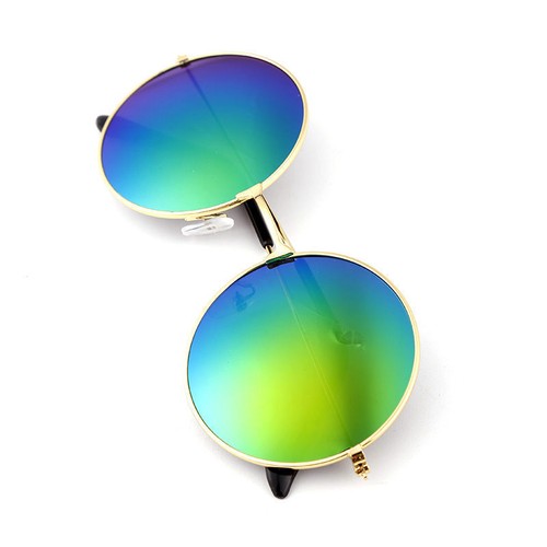 New Vintage Polarized John Lennon Sunglasses Hippie Retro Round Mirrored Glasses - Picture 15 of 22