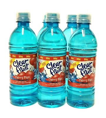 Clear Fruit Cherry Blast Flavored Water 6 Pack 16.9oz Sport Bottles