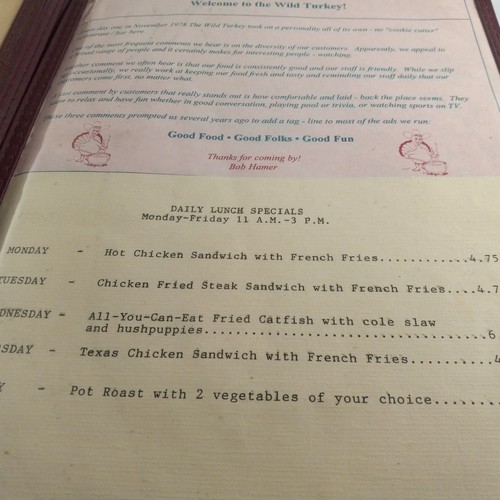 Vintage The Wild Turkey  Foldable Restaurant Table Menu Rare - Picture 2 of 4