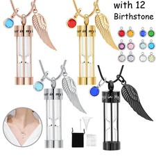 Glass Cremation Urn Necklace for Ashes Timeless Hourglass Ashes Memorial Pendant