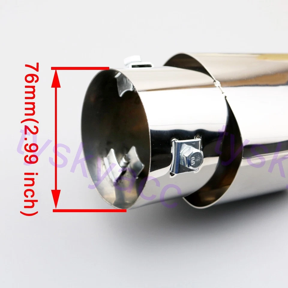 Acero Universal 76mm 2.99" Tubo de Escape Coche Punta Trasero Trasero Silenciador Accesorios Foto 3 de 4