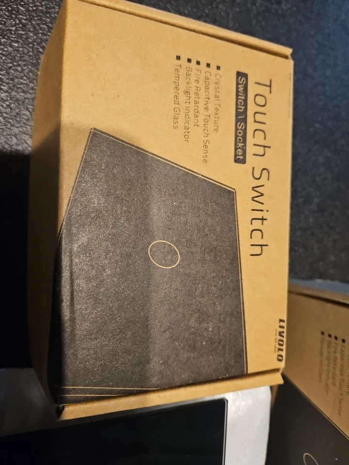 Livolo сенсорный переключатель черный, лот из 2 новый в коробке - Изображение 3 из 4