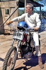 PAUL NEWMAN ON DIRT BIKE MOTOCROSS MOTORCYCLE 8X12 PHOTO CAR-CYCLE RACING ACTOR