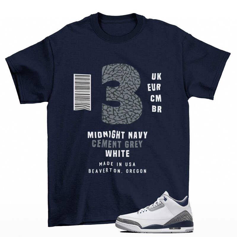 Sneaker Label Shirt to Match Jordan Retro Midnight Navy CT8532 - Main Image