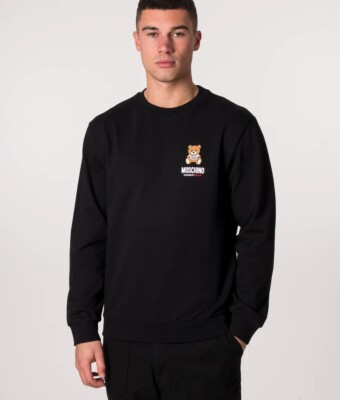 Moschino Tracksuit Black Teddy Logo Sweatshirt and Joggers Men s Size Large