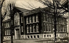 Vintage Michigan MI RPPC Photo Postcard Morenci High School Alion Photo Lenawee