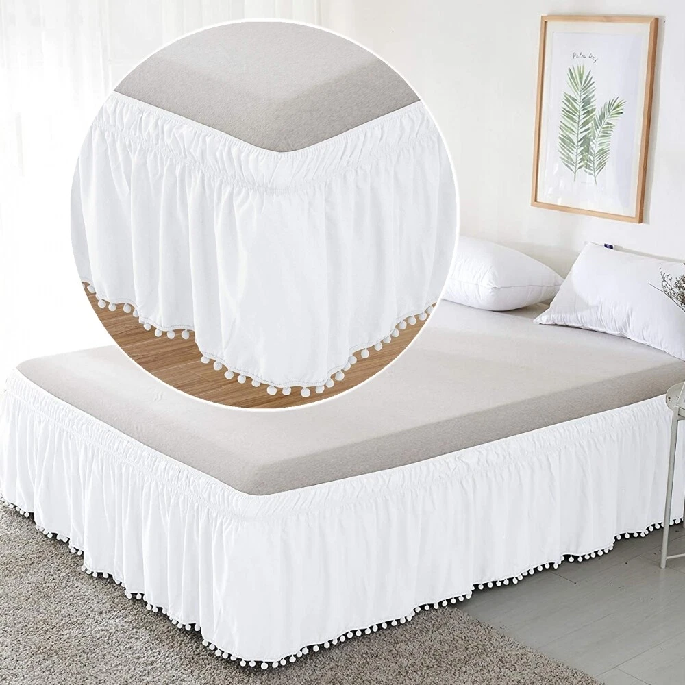 Fringe bed top skirt queen
