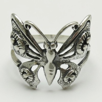 Stilvoller Sterling Silber Ring massiv 925 Schmetterling Handarbeit Top Qualität