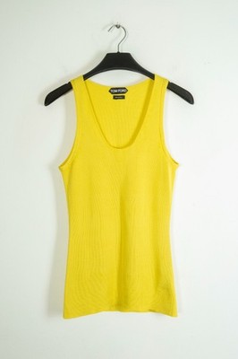 Tom Ford Yellow Silk Shirt Blouse Gilet Size 40