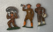 Barclay Manoil 3 Lead Soldier Set Lot Parachute Drummer  Bugle Player Military
