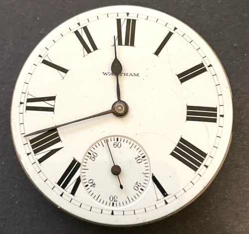 Antique 1907 Waltham Model 1899 620 Pocket Watch Movement Running Ticks 16s 15j