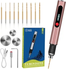 Engraving Pen by TUBINOONE, Ultimate Cordless Portable Tool for Red Brown 
