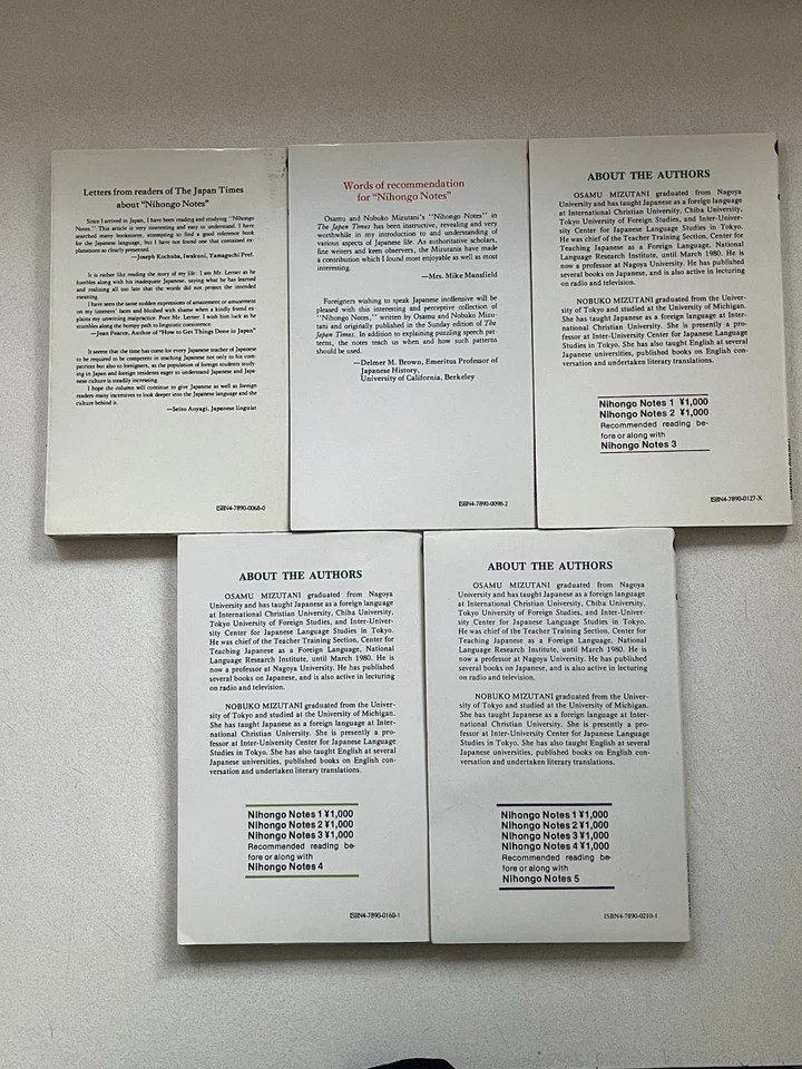 Nihongo Notes- Vol 1-5 -Speaking and Living in Japan Times Mizutani Grammar - Image 3 of 4