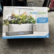 AeroGarden Harvest Elite Slim Indoor Garden System Stainless Steel 6‑Pod Unit