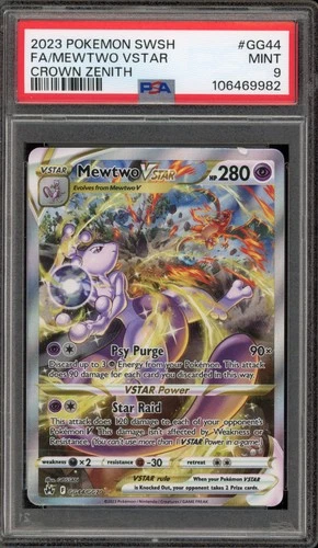 Pokemon Mewtwo VSTAR Crown Zenith Galarian Gallery Full Art #GG44 PSA 9 Mint