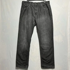 PD&C Jeans Mens 36x32 Black Medium Wash Cotton Blend  Denim