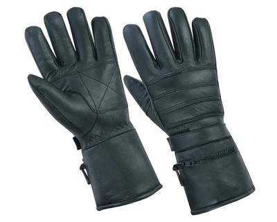 Men Motorcycle Gloves Genuine Leather Warm Winter Cold Weather Full Finger Glove