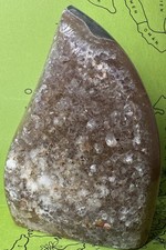 414g 10,5x8,5cm Uruguay Amethyst + Achat Edelstein Kristall Freiform Heilstein