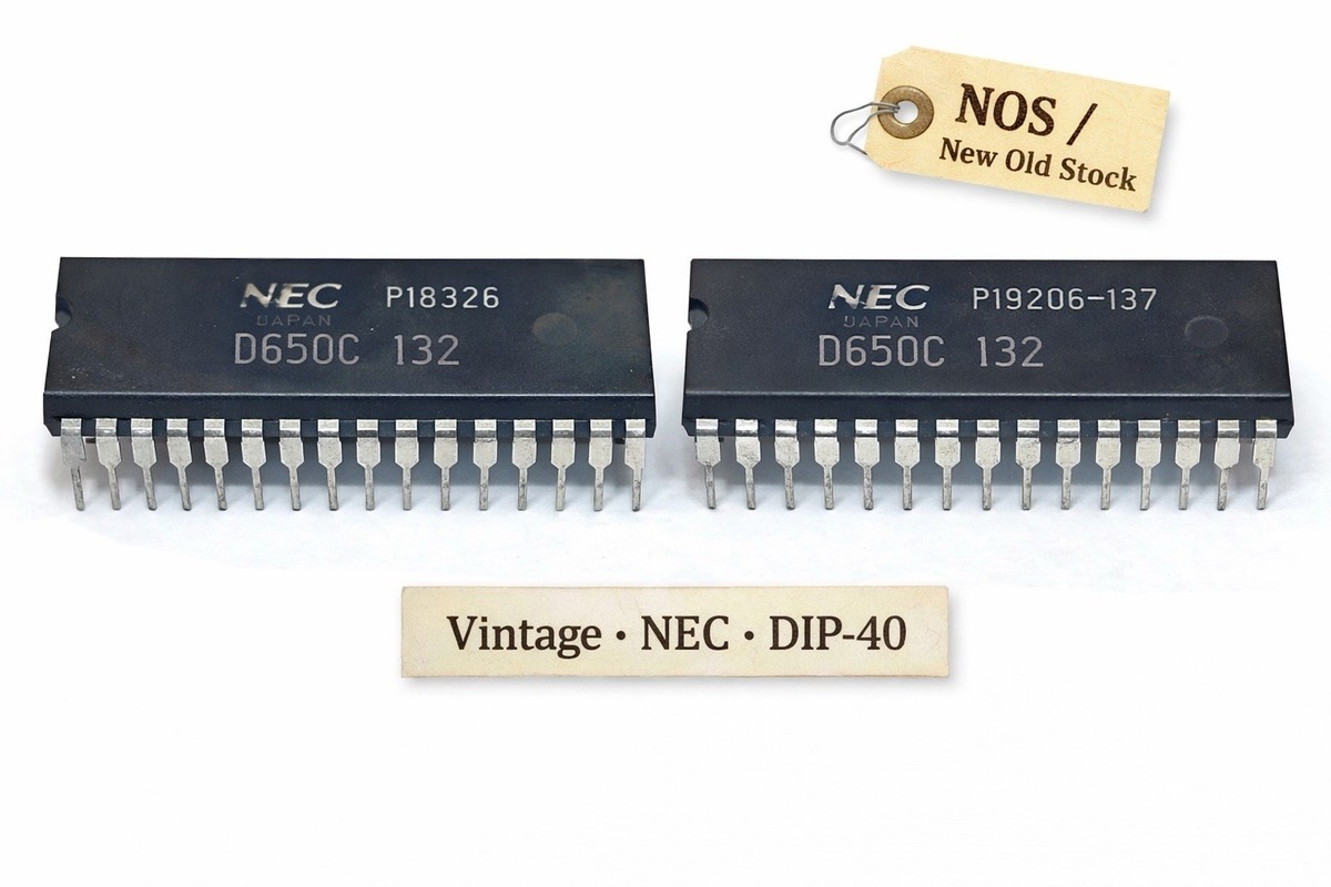 NEC D650C Vintage Japan DIP-40 CPU Controller IC Lot of 2 NOS Old
