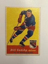 1957-58 Topps Bill Gadsby #65 HOF VG+EX New York Rangers Hockey Original Six
