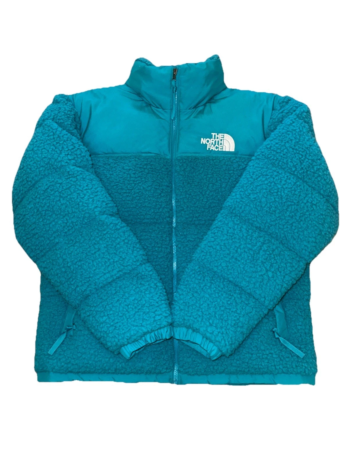 The North Face Nuptse Sherpa High Pile Jacket Down Teal Blue Men’s Medium