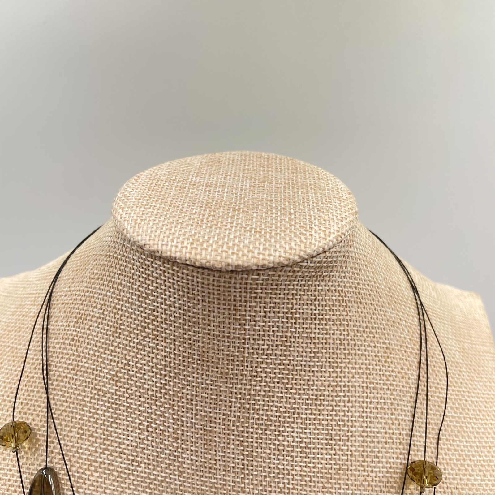 Silver-Tone Translucent Floating Beads Triple-Str… - image 2