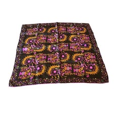 Vera Neuman Scarf 22x22  VTG All Silk Hand Rolled Japan Pink Orange Brown