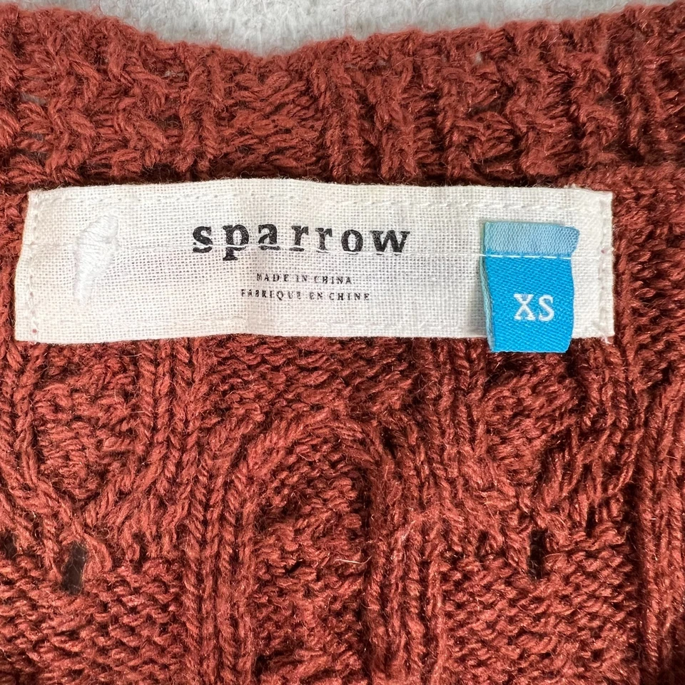 Vestido Suéter Anthropologie Sparrow Tejido con Cable Mujer XS Lana Cachemira Mezcla Óxido Foto 2 de 4