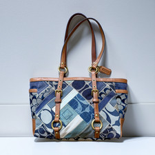 Coach Patchwork Zip Denim Exterior Bags & Handbags for Women for